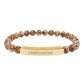 Custom Engraved Natural Stone Bar Bracelet — Personalized Stretch Beaded Bracelet