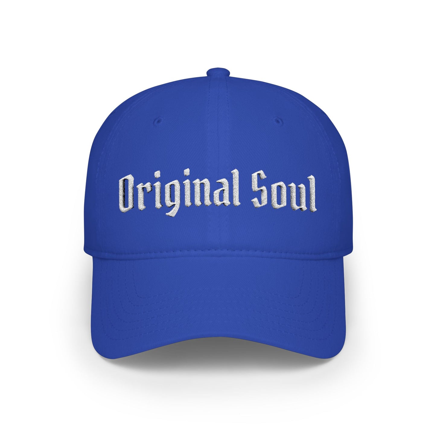 Original Soul Embroidered Baseball Cap — Retro Gothic Script Low-Profile Hat