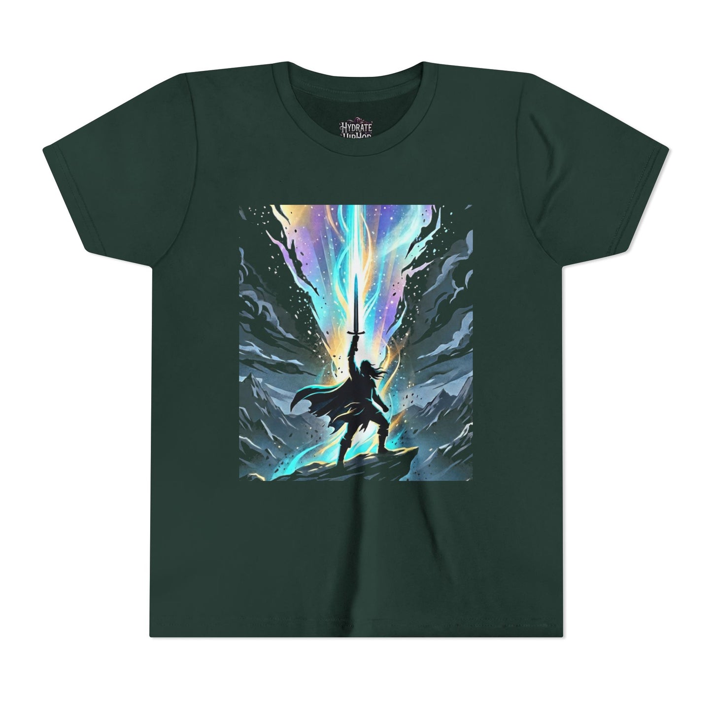 Youth Tee — Guardian of Light Fantasy Sword Graphic