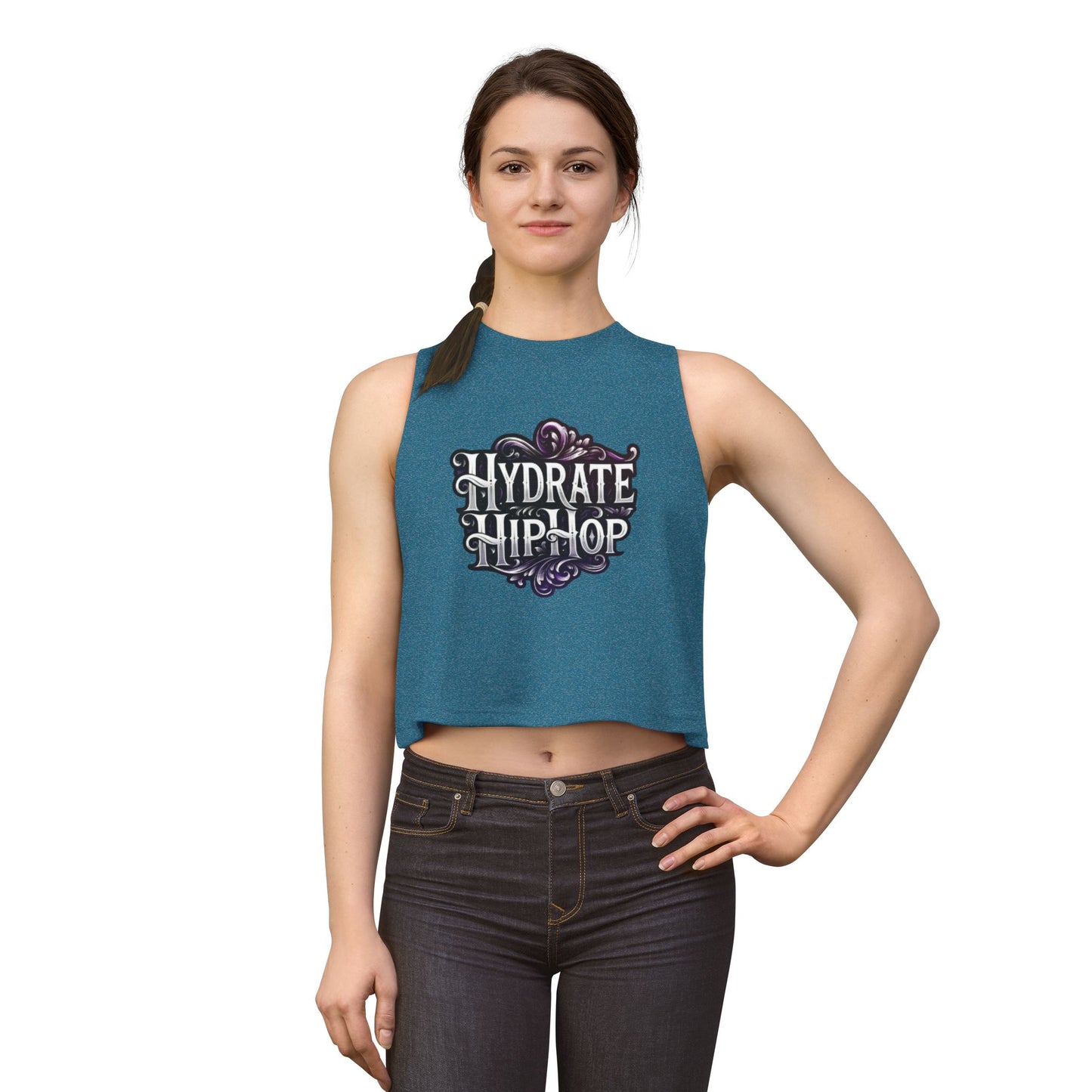 Hydrate Hip Hop Women's Crop Top – Retro Typography Fitness Tank