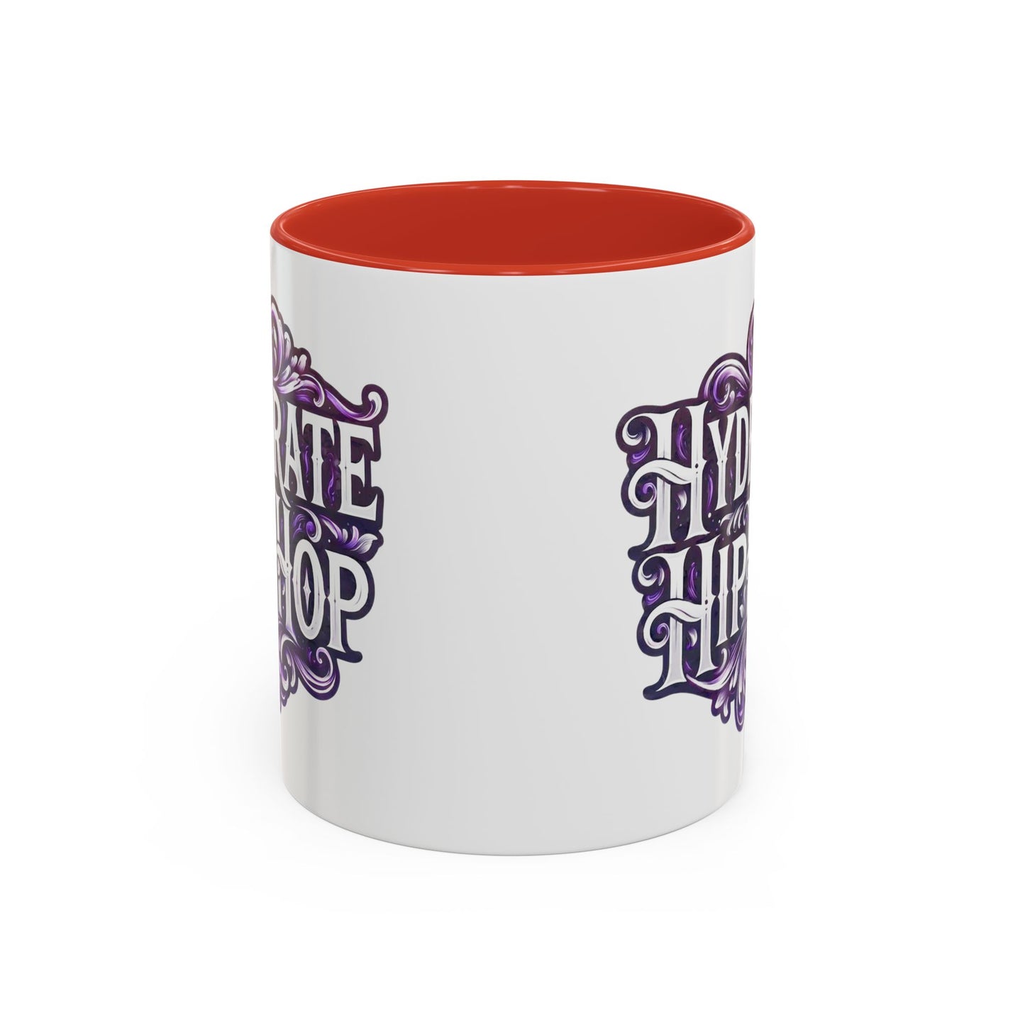 Hydrate Hip Hop Accent Coffee Mug — Purple Typography Tea & Coffee Cup (11/15oz)