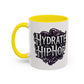 Hydrate Hip Hop Accent Coffee Mug – Retro Script Beverage Cup (11/15oz)