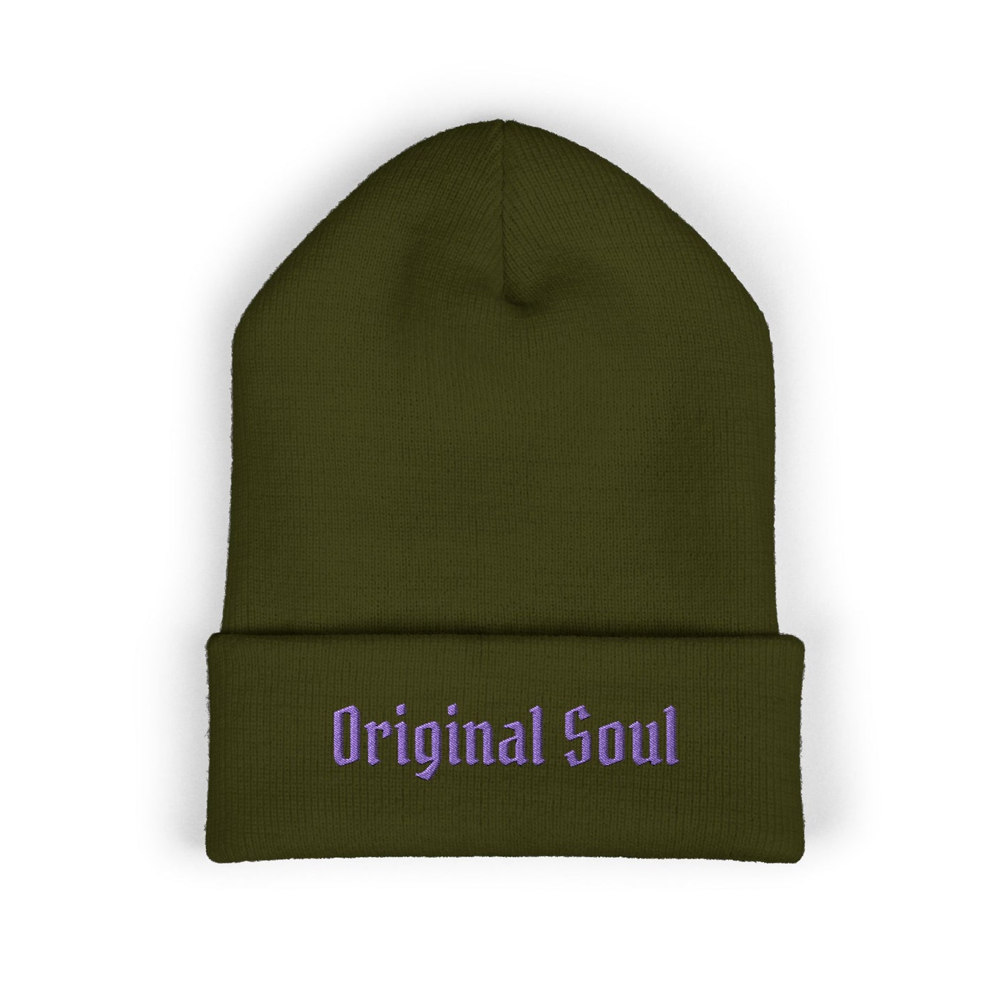 Original Soul Embroidered Beanie — Classic Cuffed Knit Hat