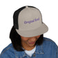 Original Soul Trucker Cap — Embroidered Purple Script Mesh Snapback