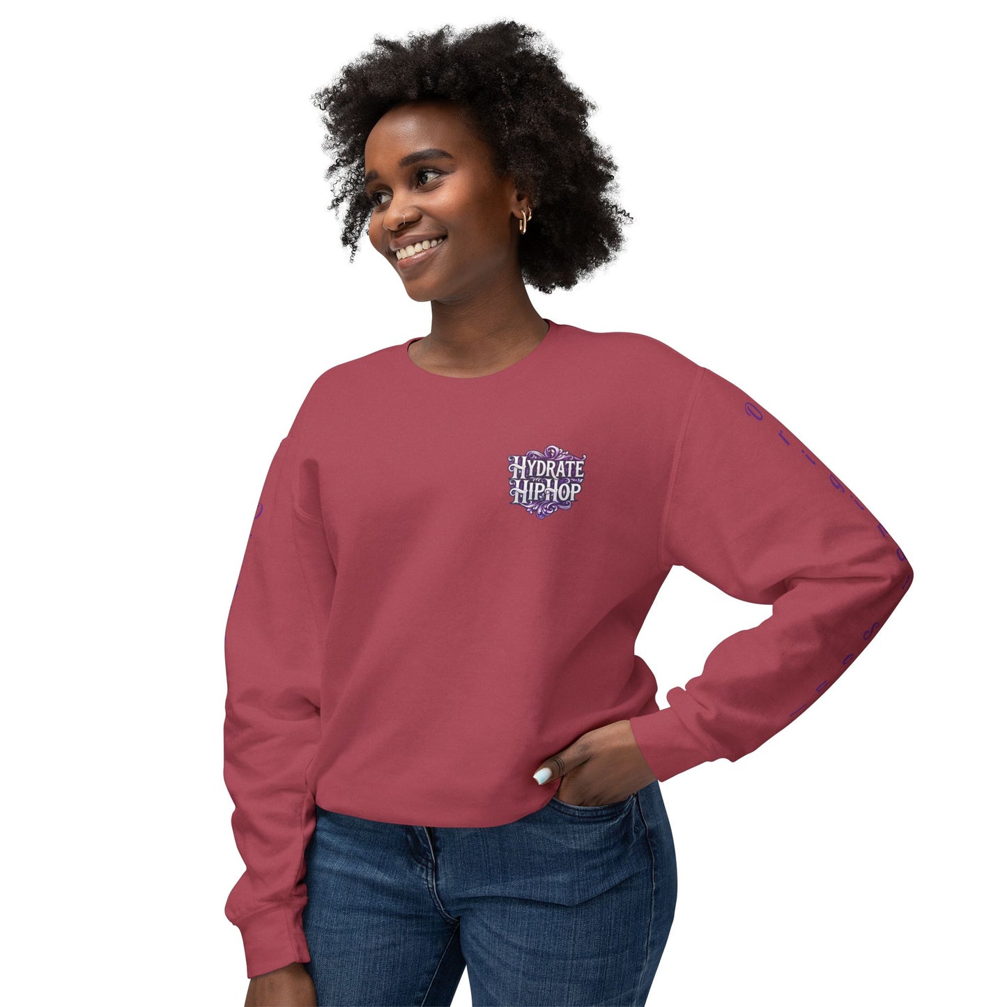 Hydrate Hip Hop Crewneck Sweatshirt — Retro Script Logo Pullover