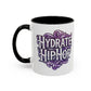 Hydrate Hip Hop Accent Coffee Mug — Purple Typography Tea & Coffee Cup (11/15oz)