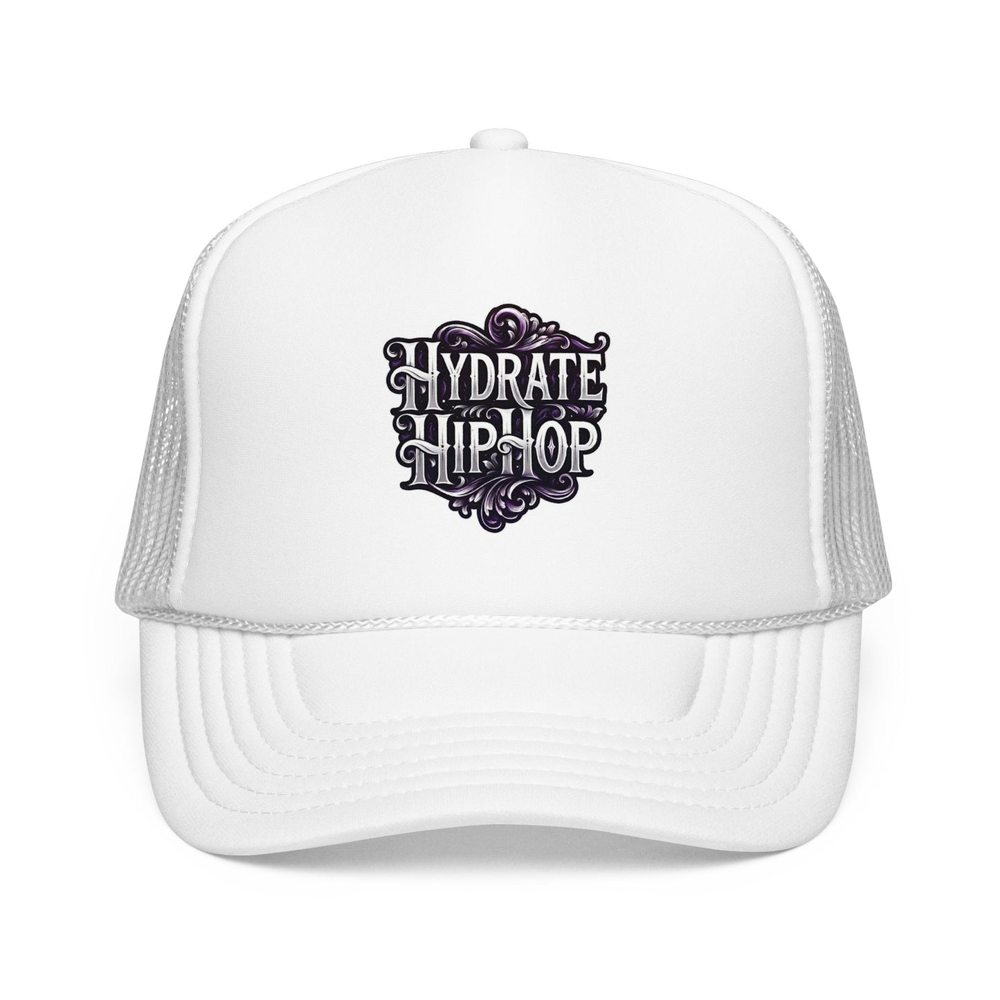 Hydrate Hip Hop Trucker Hat - Retro Script Foam Mesh Cap