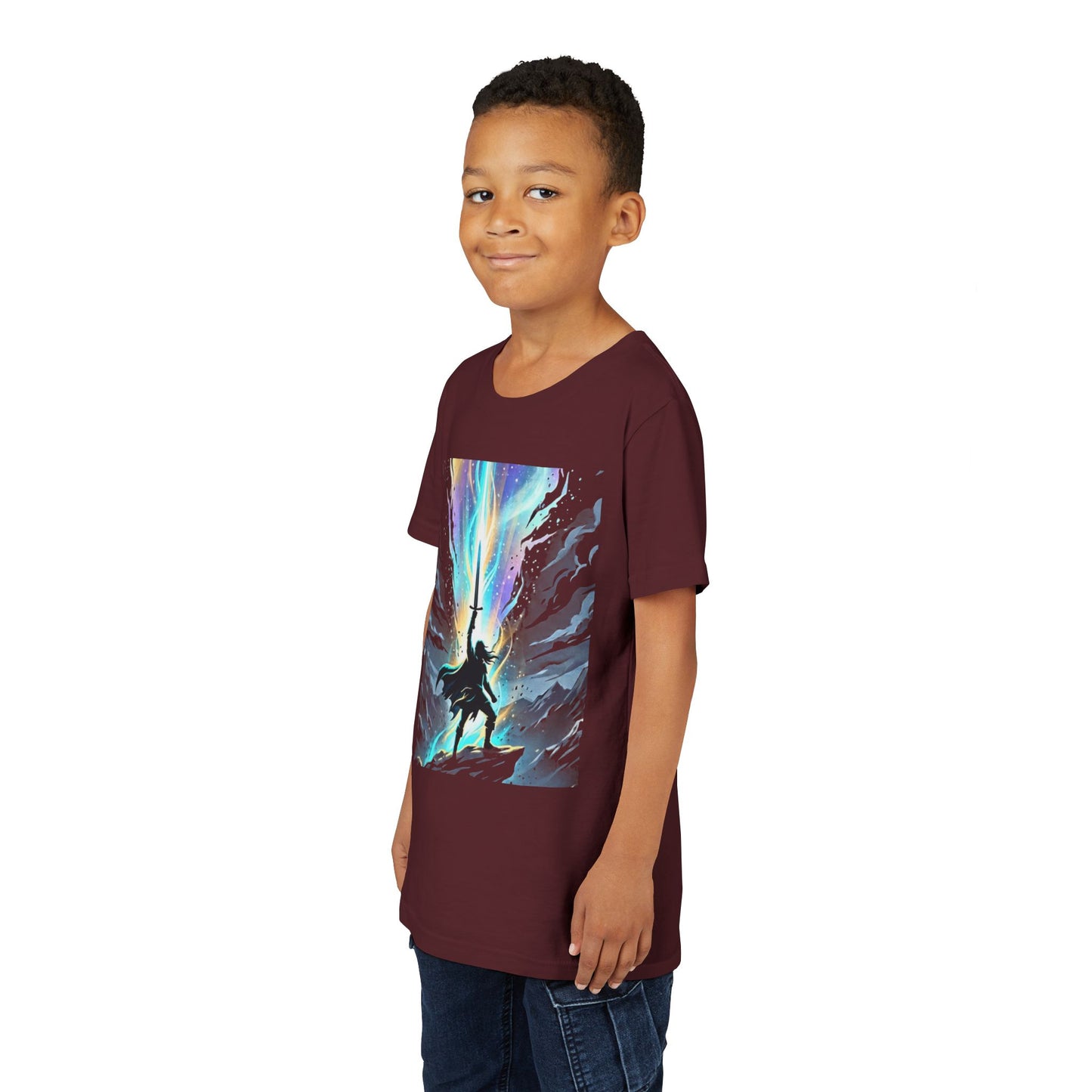 Youth Tee — Guardian of Light Fantasy Sword Graphic