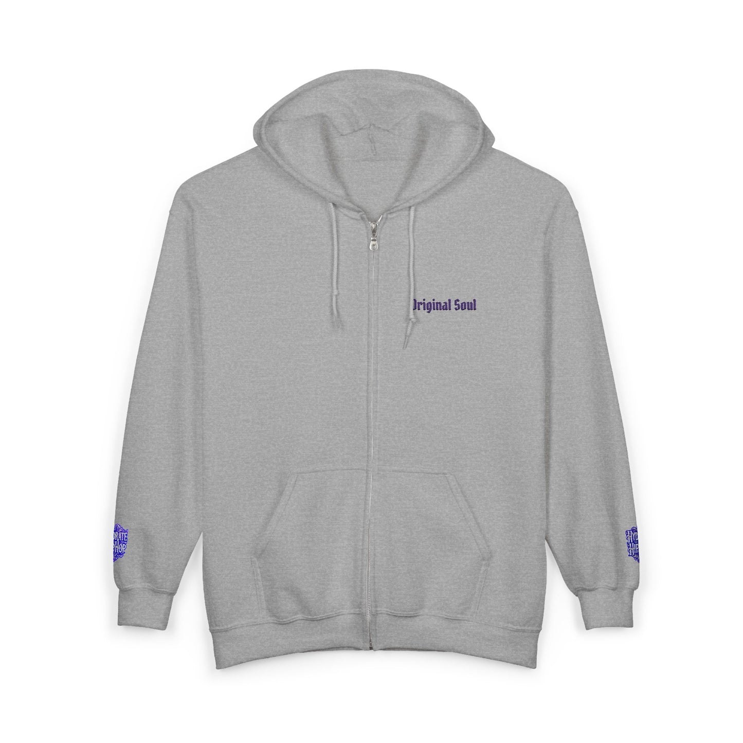 Original Soul Zip Hoodie — Minimal Embroidered Full-Zip Sweatshirt