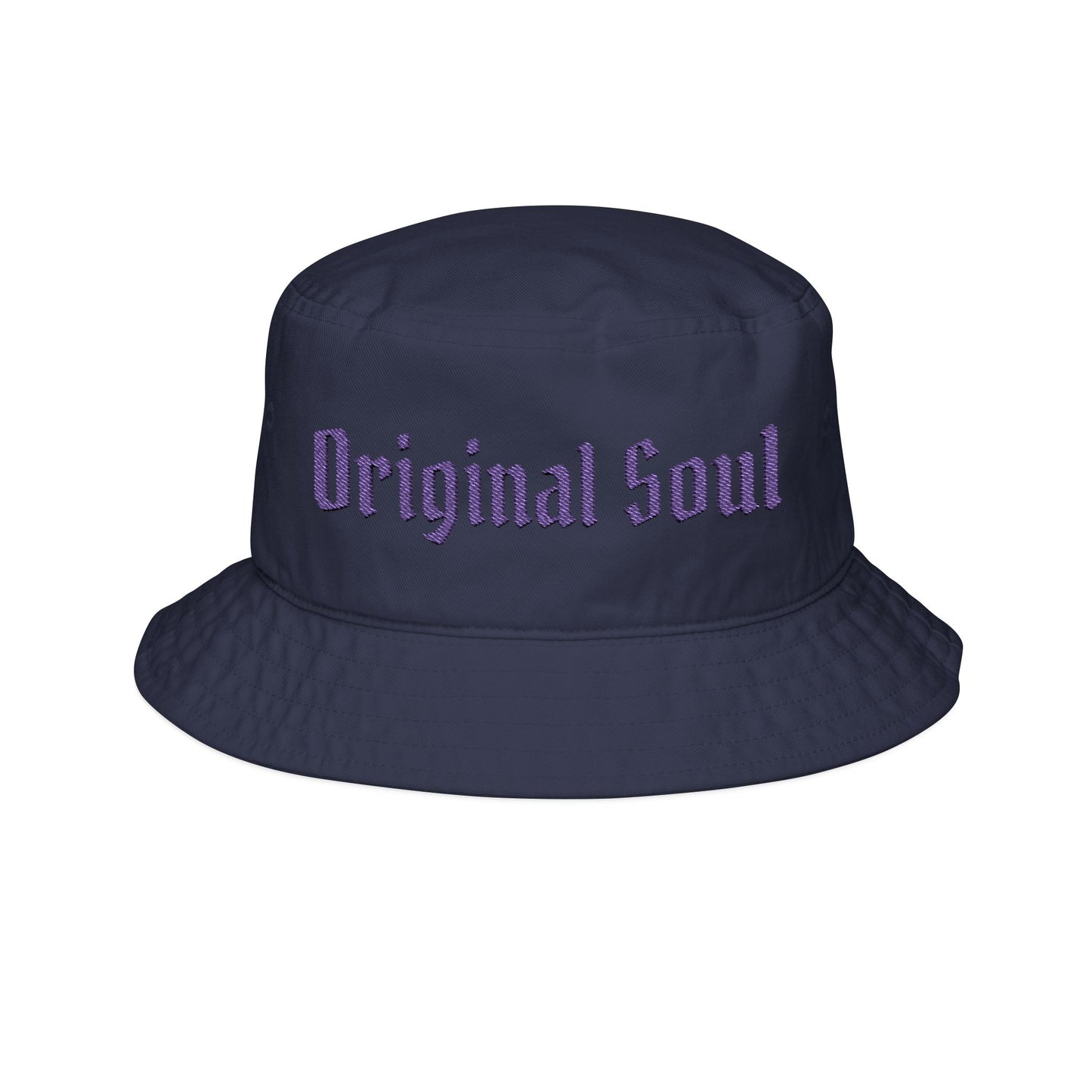 Original Soul Embroidered Bucket Hat — Vintage Script, Streetwear Sun Hat