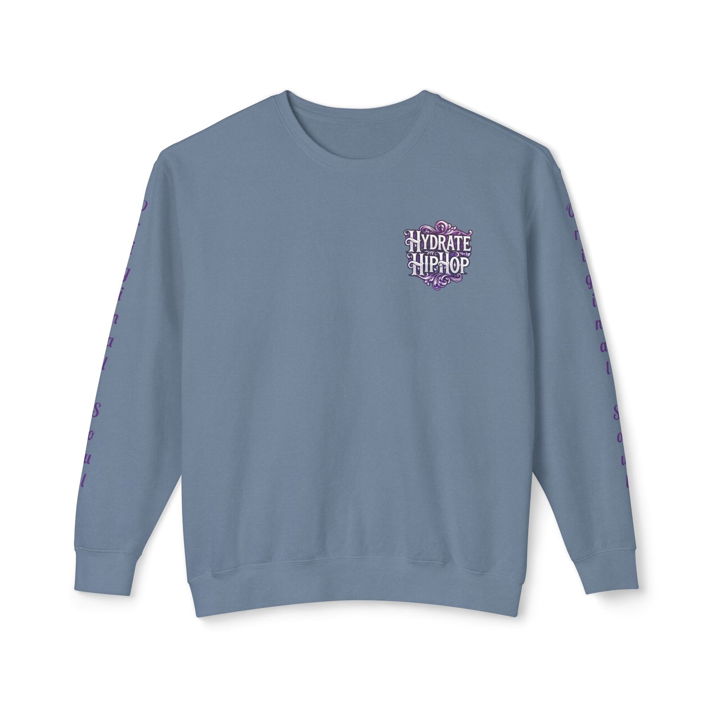 Hydrate Hip Hop Crewneck Sweatshirt — Retro Script Logo Pullover