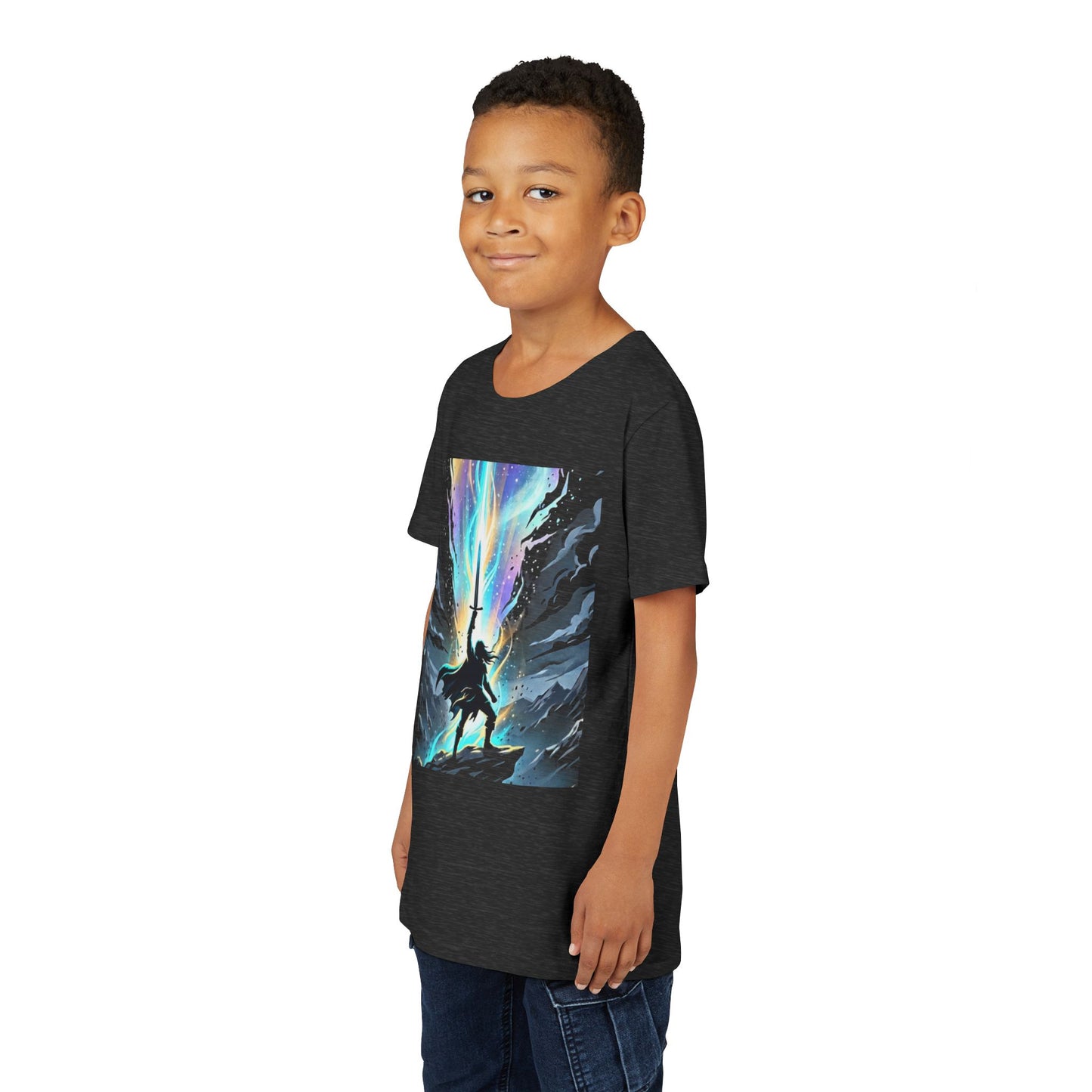 Youth Tee — Guardian of Light Fantasy Sword Graphic