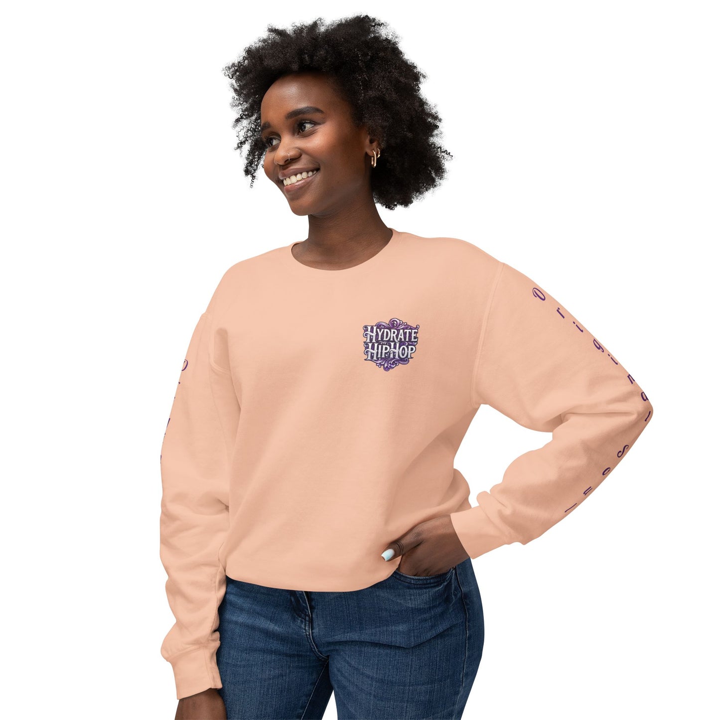 Hydrate Hip Hop Crewneck Sweatshirt — Retro Script Logo Pullover