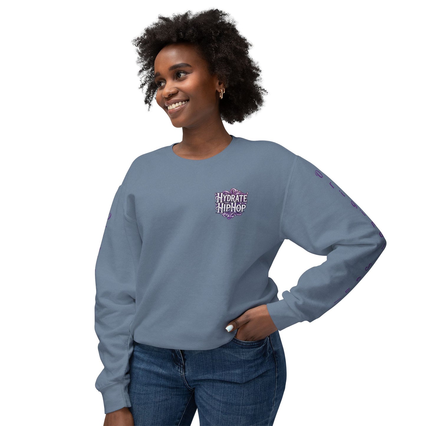 Hydrate Hip Hop Crewneck Sweatshirt — Retro Script Logo Pullover