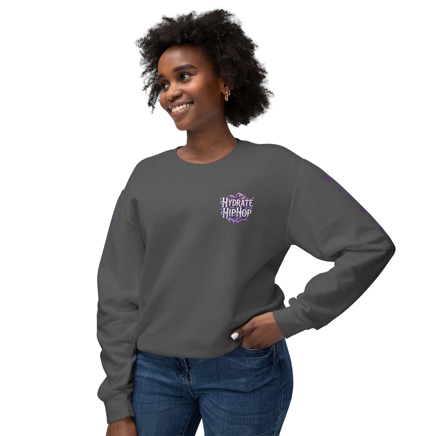 Hydrate Hip Hop Crewneck Sweatshirt — Retro Script Logo Pullover