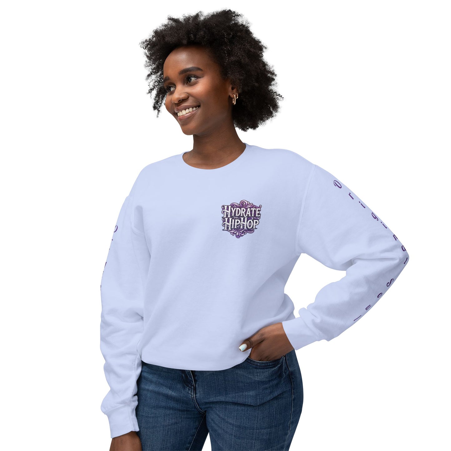 Hydrate Hip Hop Crewneck Sweatshirt — Retro Script Logo Pullover