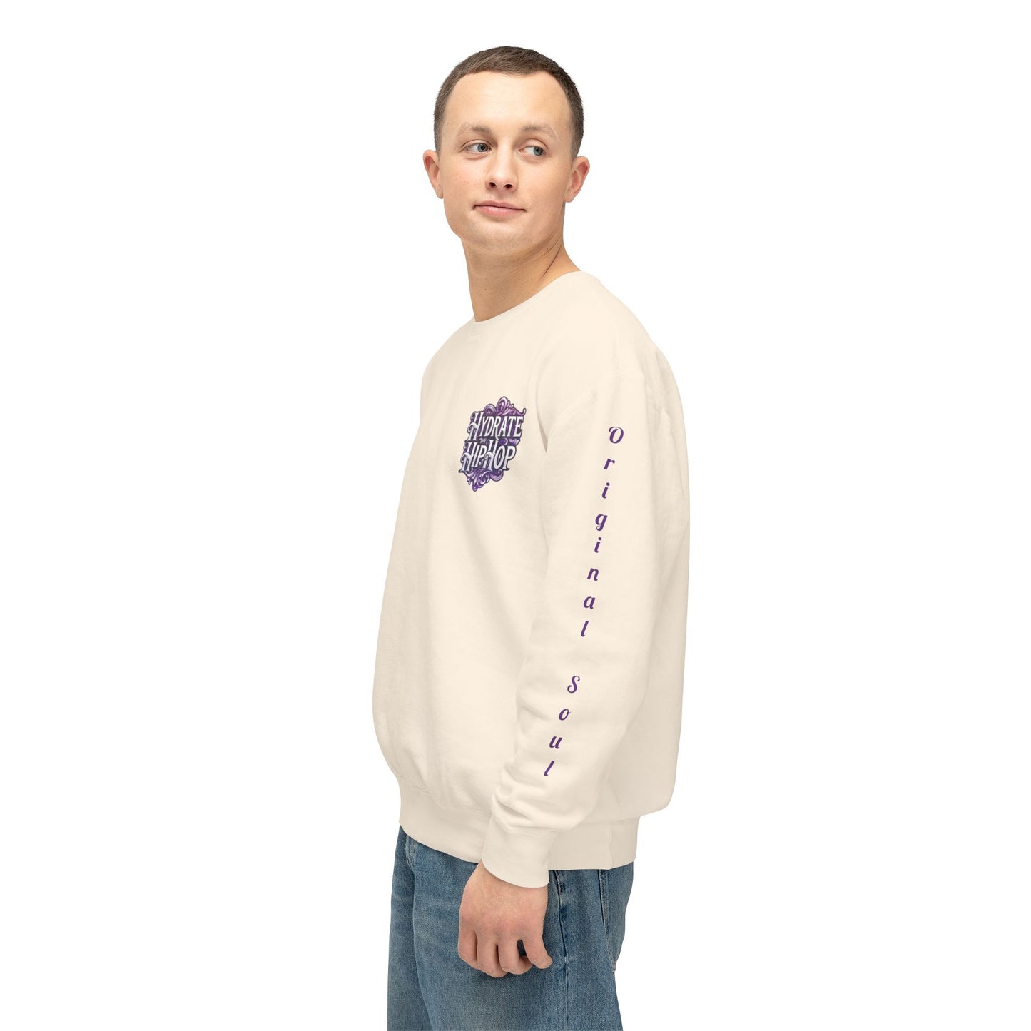 Hydrate Hip Hop Crewneck Sweatshirt — Retro Script Logo Pullover