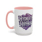 Hydrate Hip Hop Accent Coffee Mug — Purple Typography Tea & Coffee Cup (11/15oz)