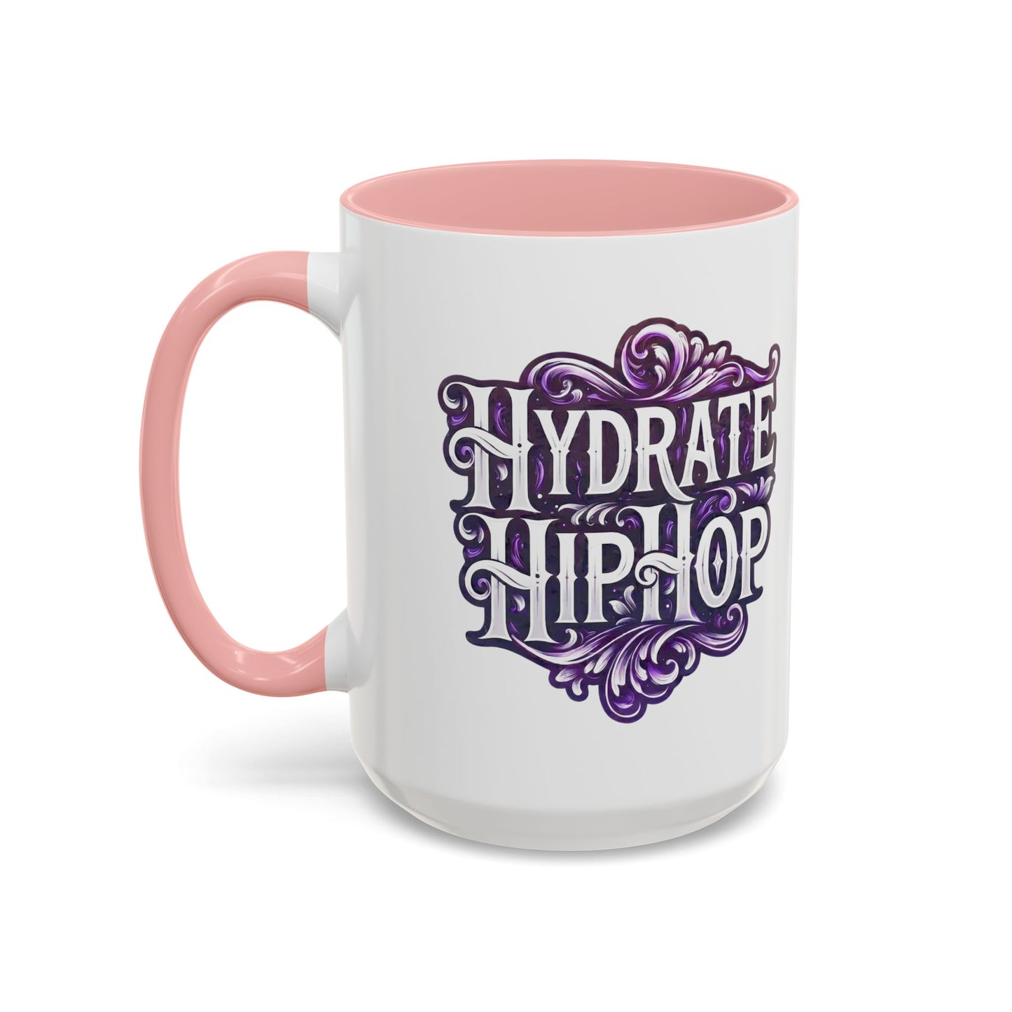 Hydrate Hip Hop Accent Coffee Mug — Purple Typography Tea & Coffee Cup (11/15oz)