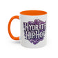 Hydrate Hip Hop Accent Coffee Mug — Purple Typography Tea & Coffee Cup (11/15oz)
