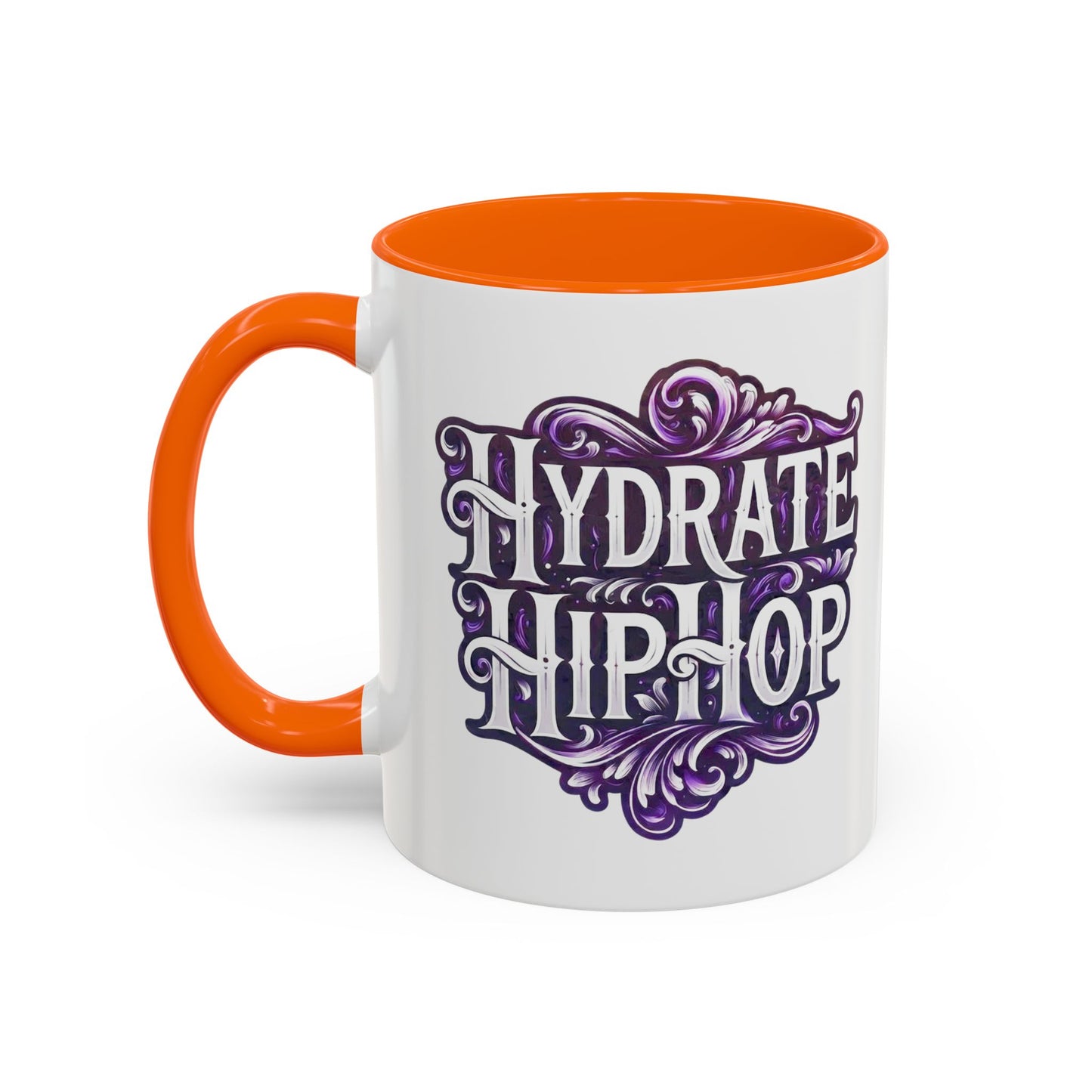 Hydrate Hip Hop Accent Coffee Mug — Purple Typography Tea & Coffee Cup (11/15oz)
