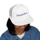 Original Soul Trucker Cap — Embroidered Purple Script Mesh Snapback