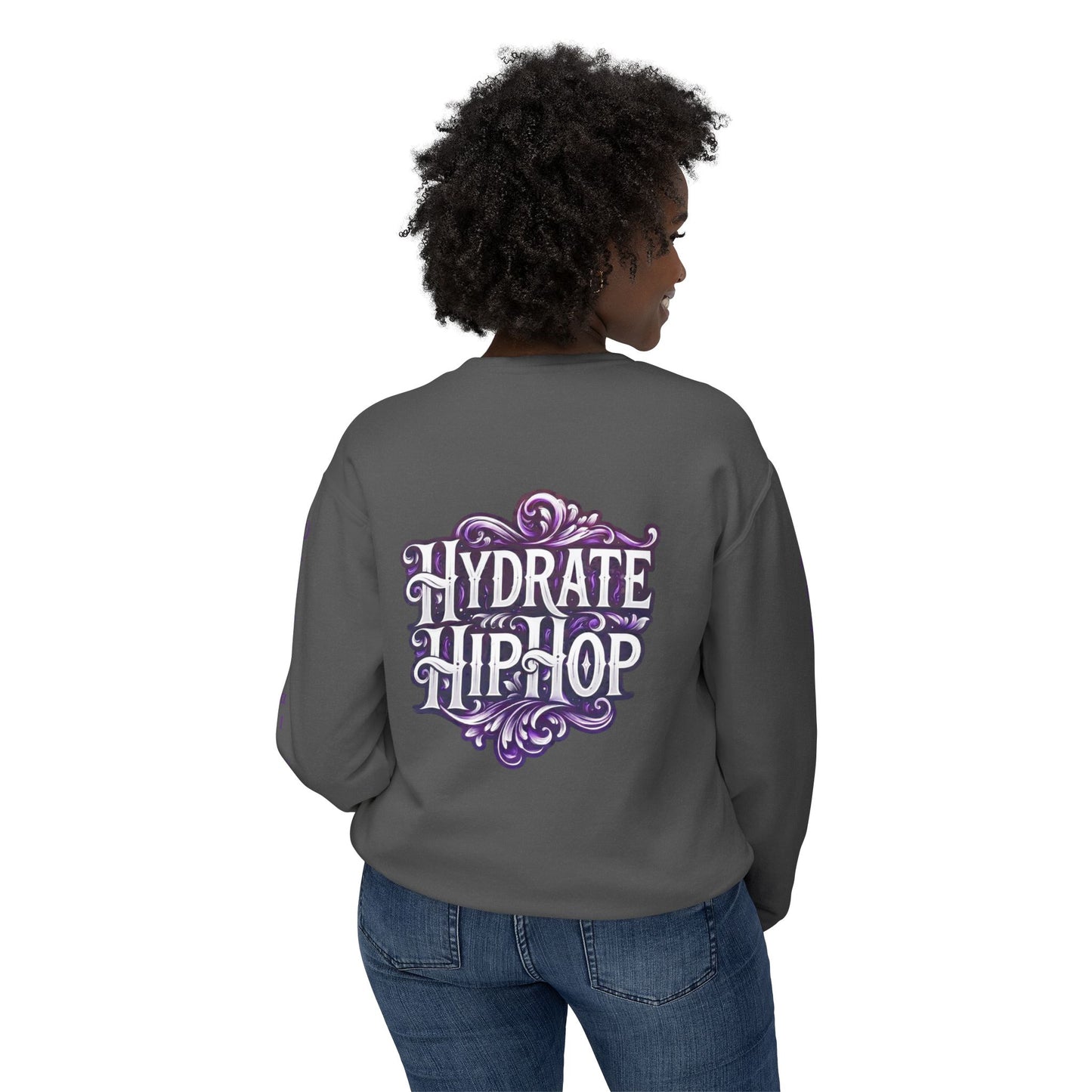 Hydrate Hip Hop Crewneck Sweatshirt — Retro Script Logo Pullover