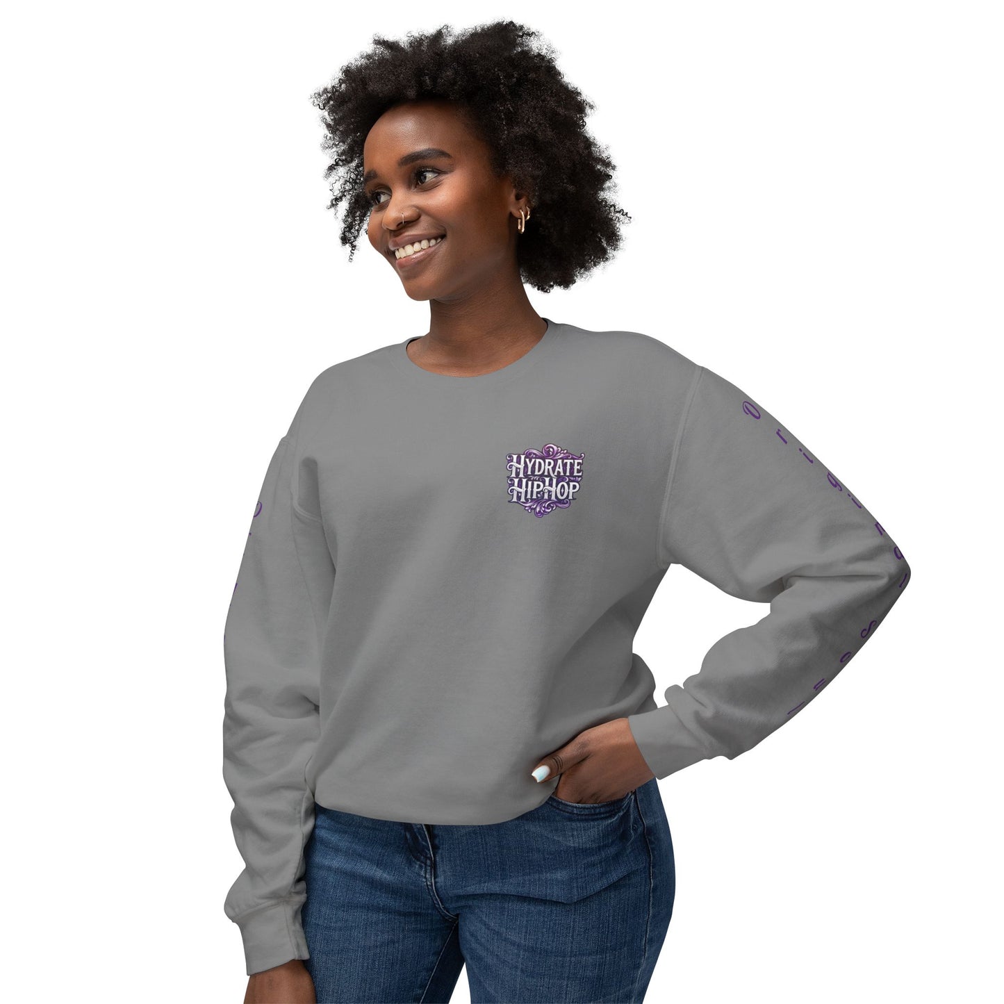 Hydrate Hip Hop Crewneck Sweatshirt — Retro Script Logo Pullover