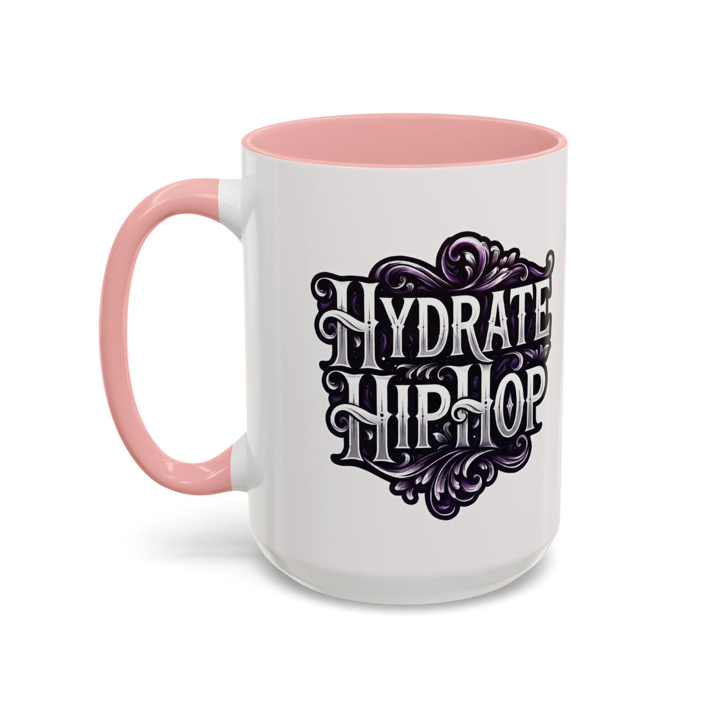 Hydrate Hip Hop Accent Coffee Mug – Retro Script Beverage Cup (11/15oz)