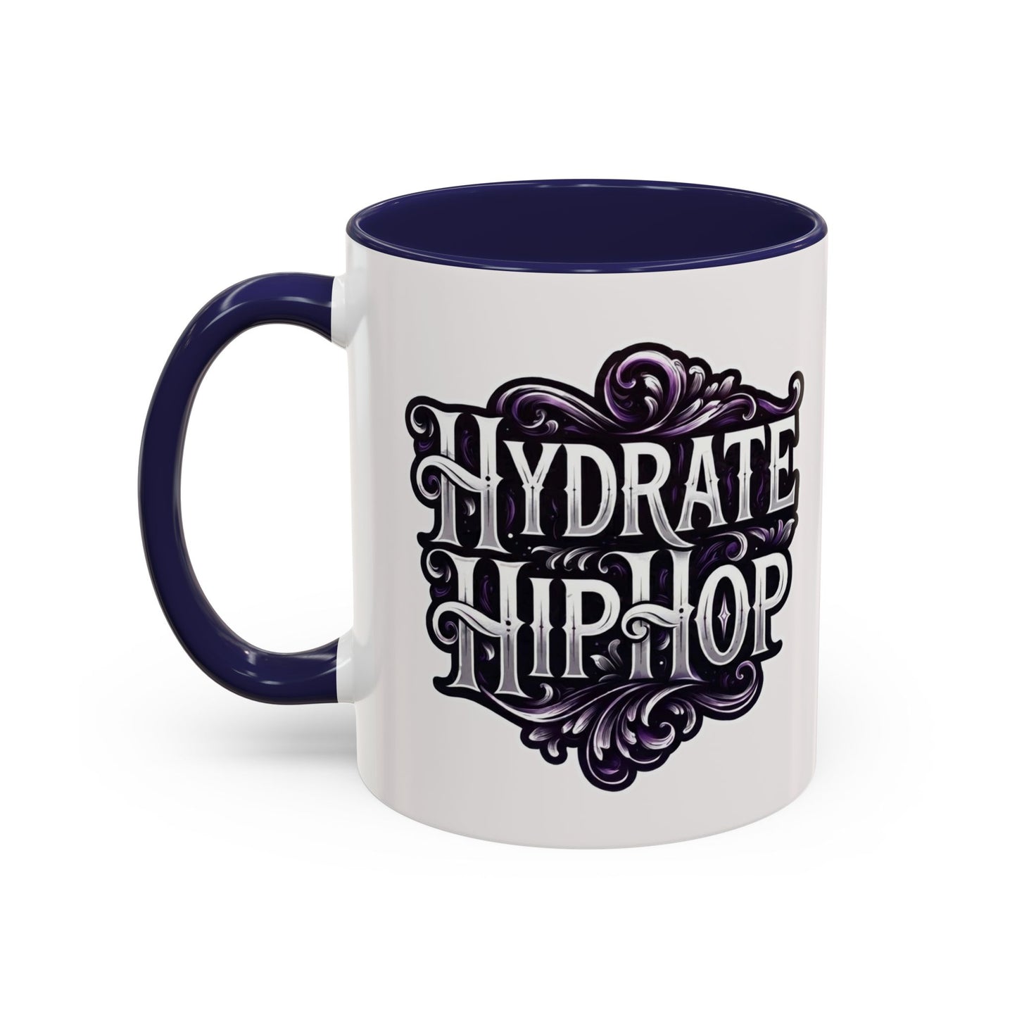 Hydrate Hip Hop Accent Coffee Mug – Retro Script Beverage Cup (11/15oz)