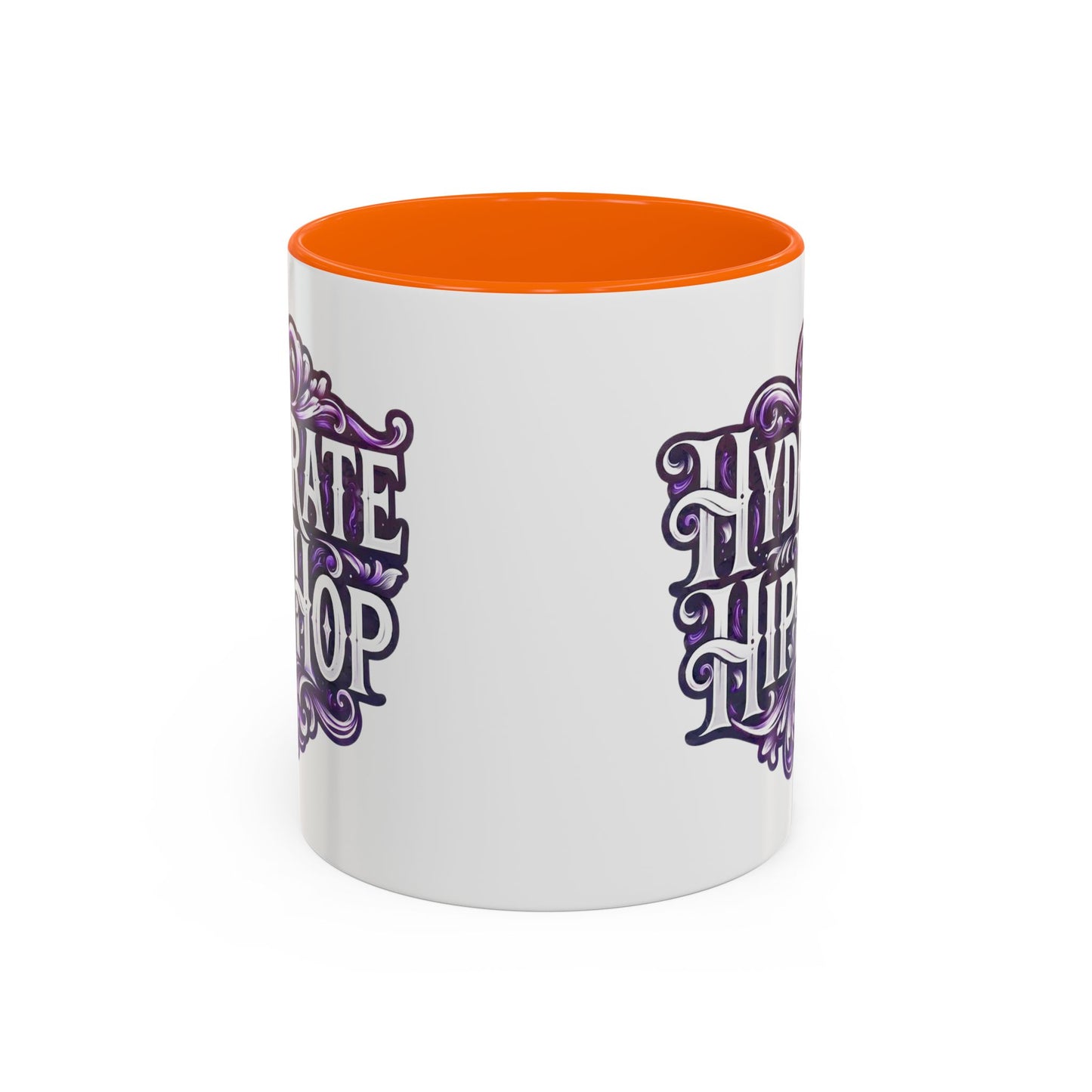 Hydrate Hip Hop Accent Coffee Mug — Purple Typography Tea & Coffee Cup (11/15oz)