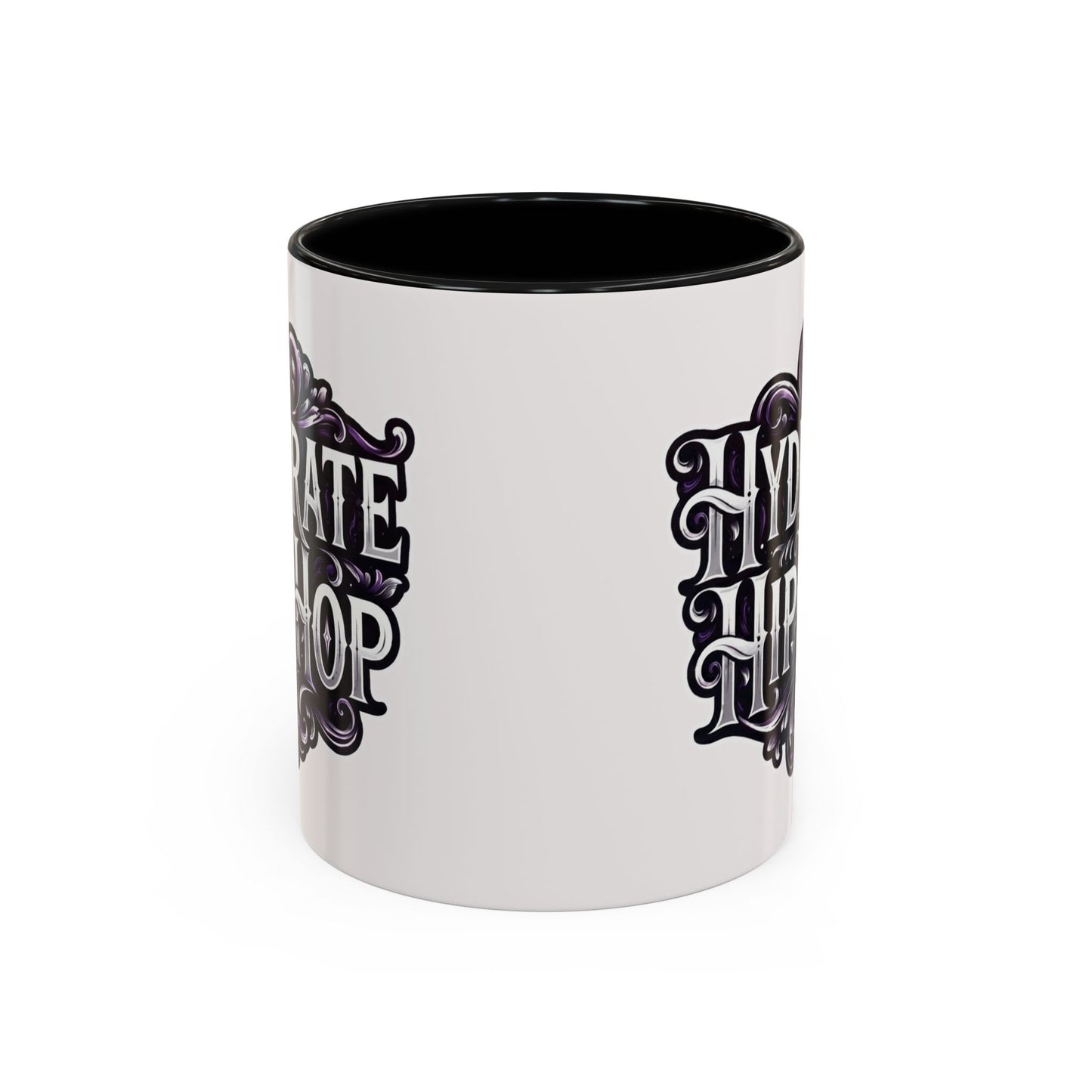 Hydrate Hip Hop Accent Coffee Mug – Retro Script Beverage Cup (11/15oz)