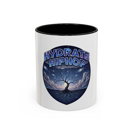 Hydrate Hip Hop Coffee Mug — 11/15oz Accent Ceramic Mug with Night Sky Tree Design
