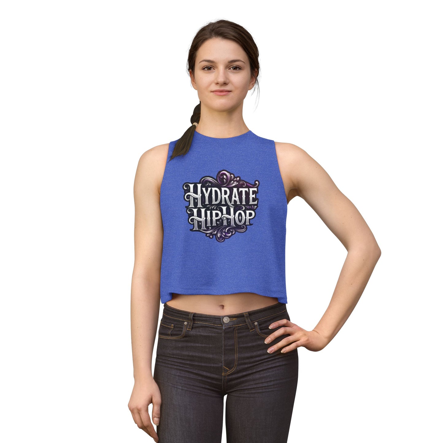 Hydrate Hip Hop Women's Crop Top – Retro Typography Fitness Tank