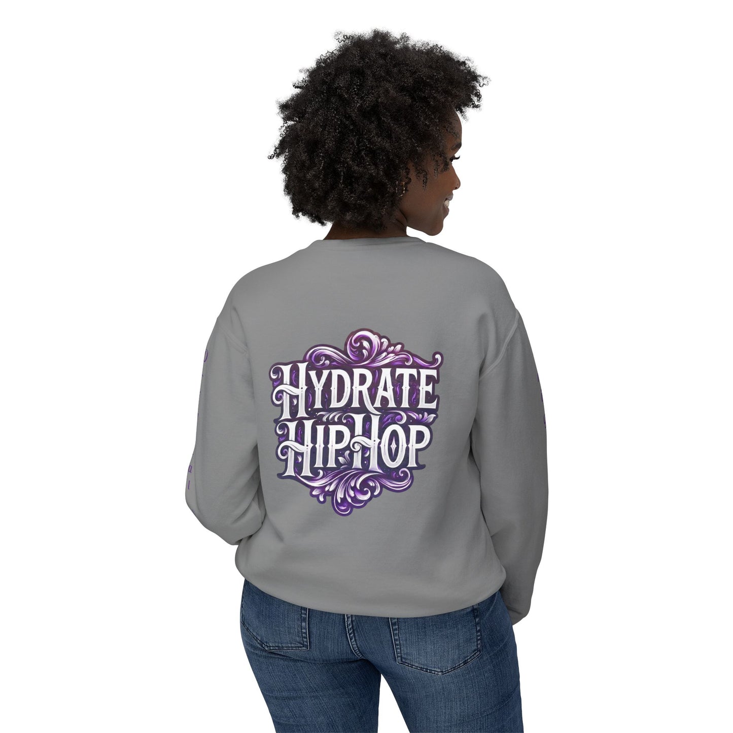 Hydrate Hip Hop Crewneck Sweatshirt — Retro Script Logo Pullover