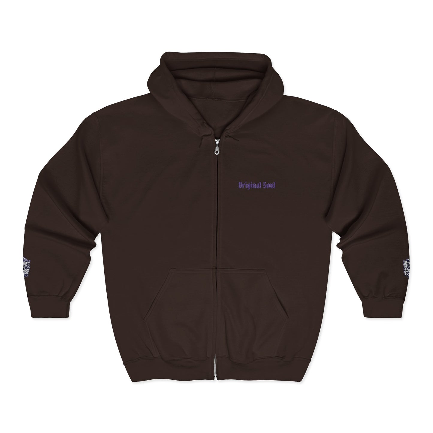 Original Soul Zip Hoodie — Minimal Embroidered Full-Zip Sweatshirt