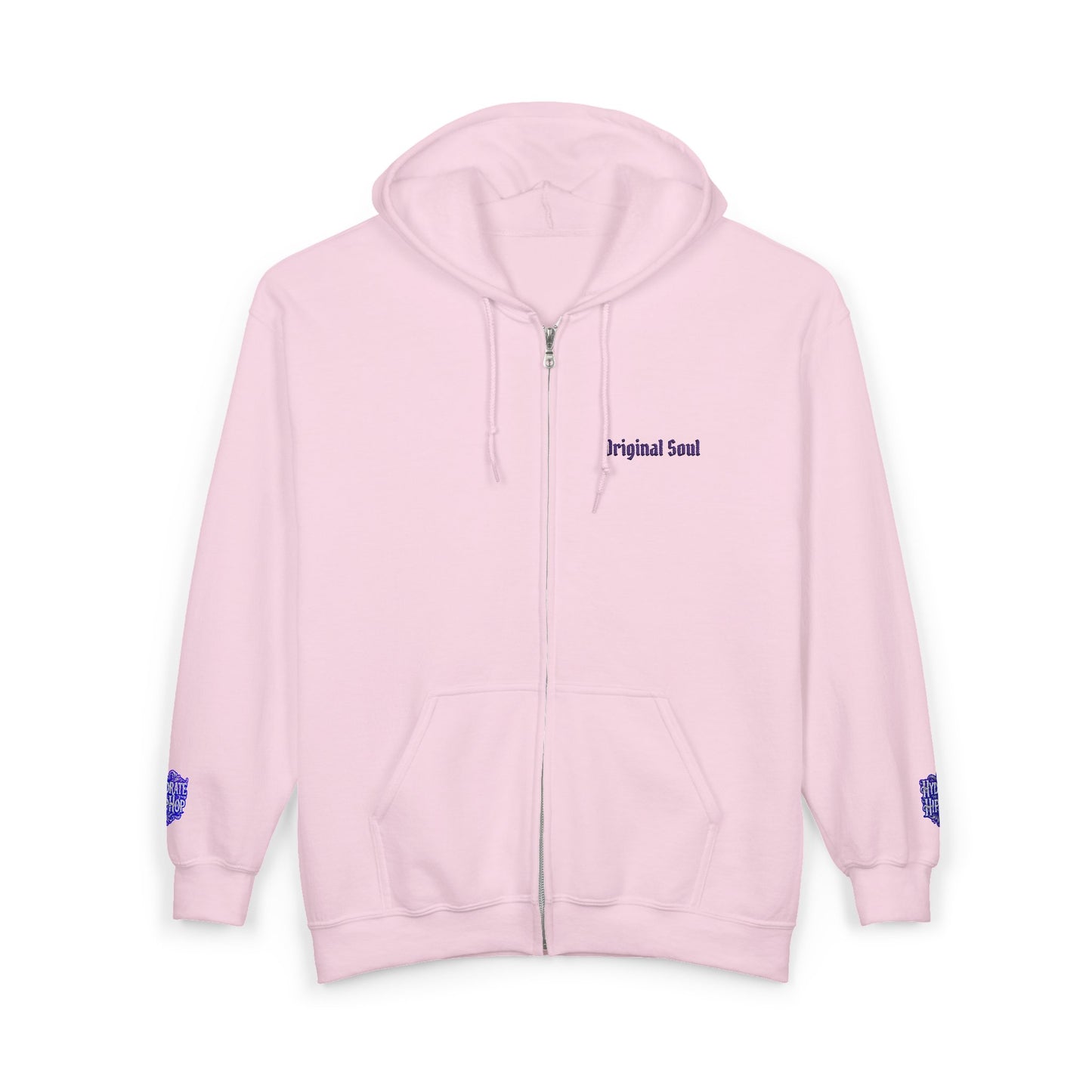 Original Soul Zip Hoodie — Minimal Embroidered Full-Zip Sweatshirt