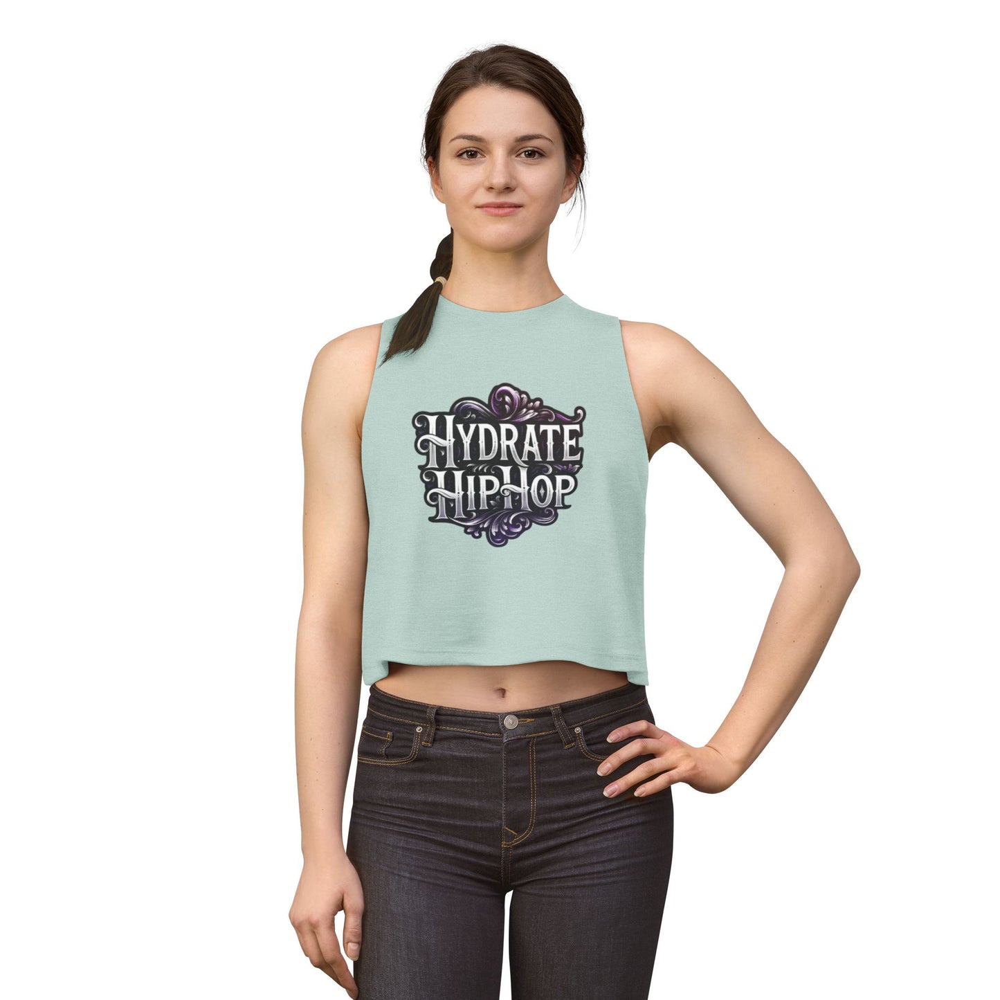 Hydrate Hip Hop Women's Crop Top – Retro Typography Fitness Tank