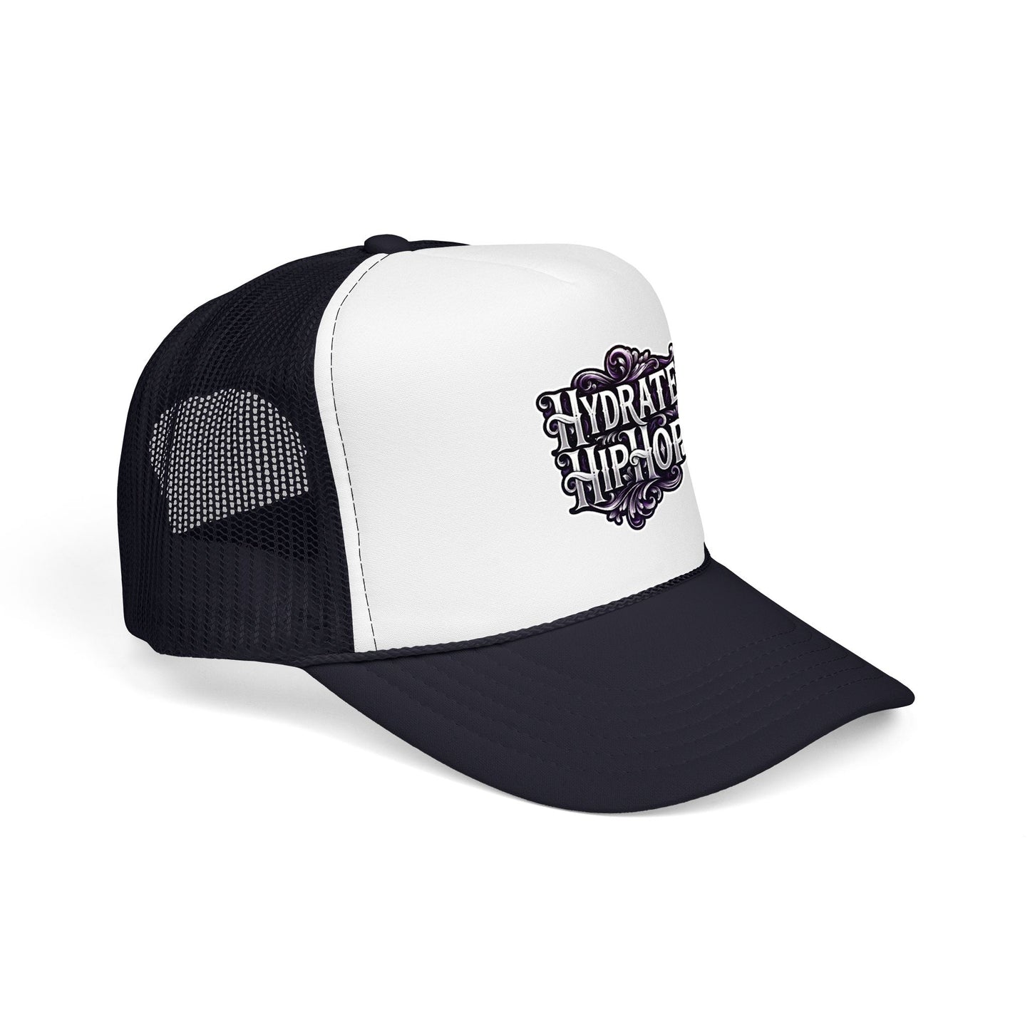 Hydrate Hip Hop Trucker Hat - Retro Script Foam Mesh Cap