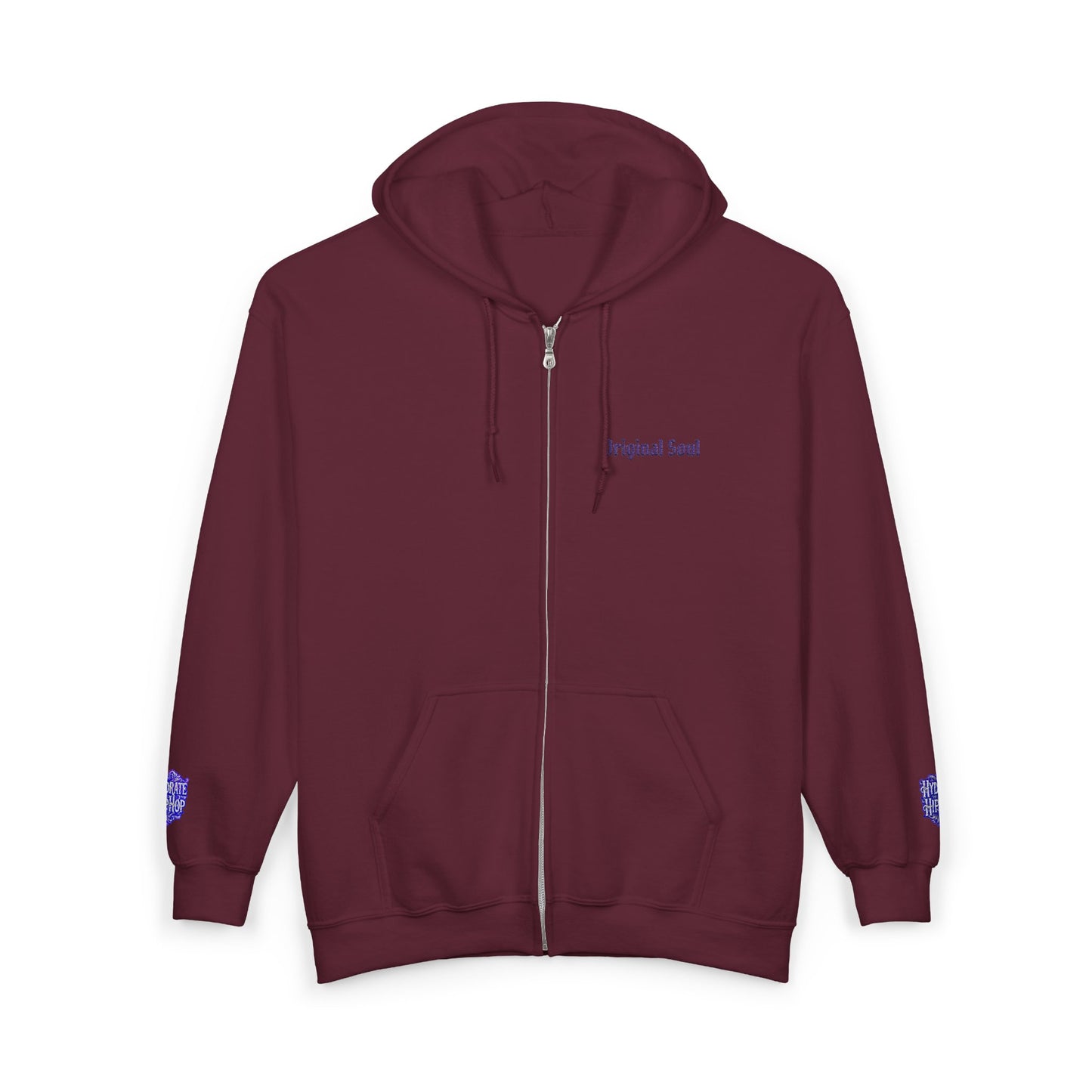 Original Soul Zip Hoodie — Minimal Embroidered Full-Zip Sweatshirt