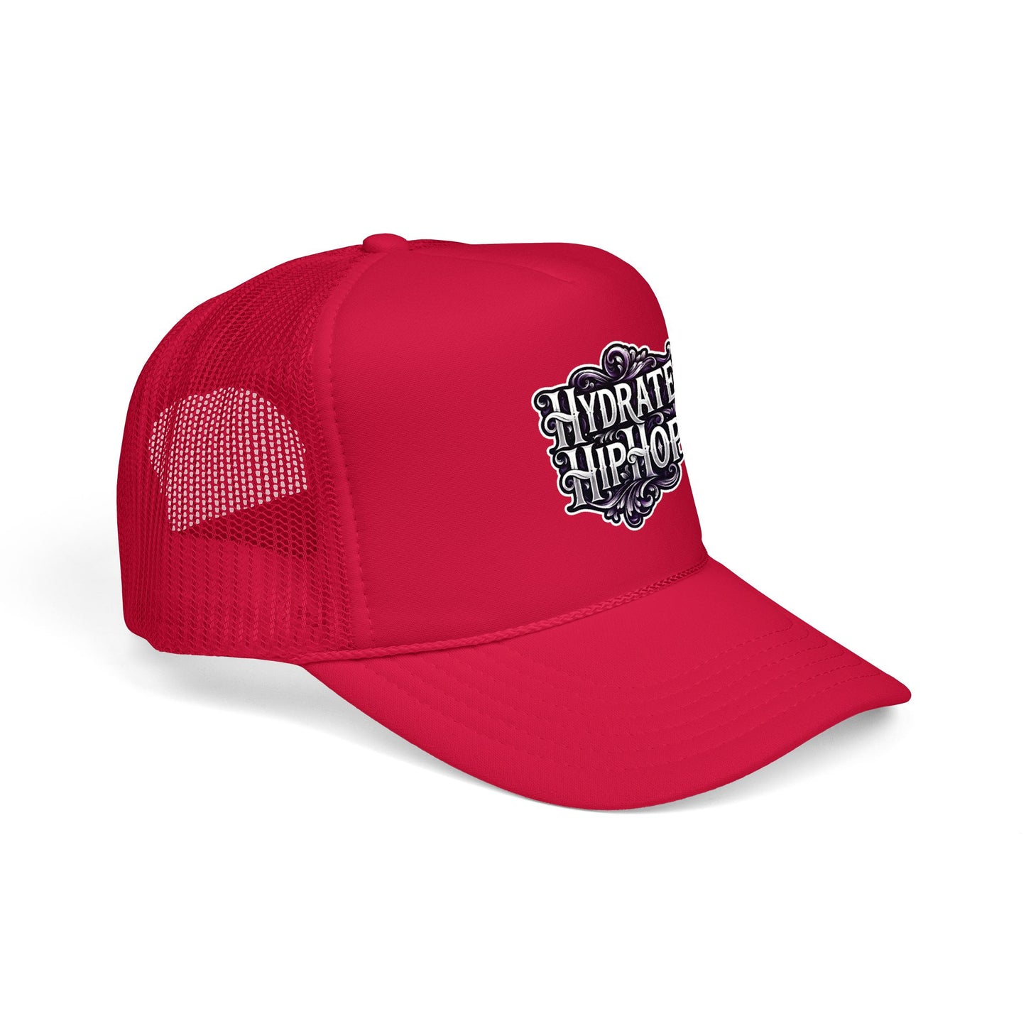 Hydrate Hip Hop Trucker Hat - Retro Script Foam Mesh Cap