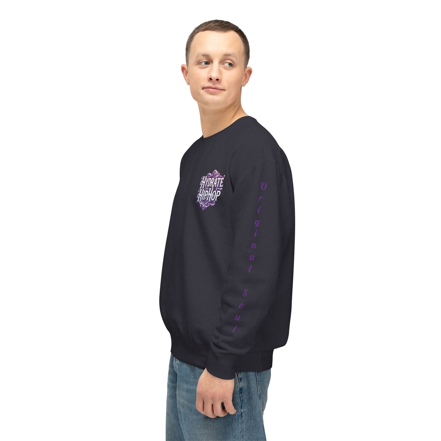 Hydrate Hip Hop Crewneck Sweatshirt — Retro Script Logo Pullover