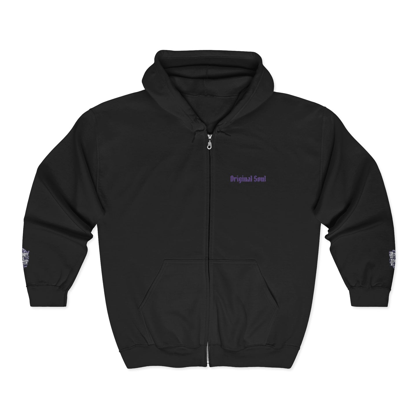 Original Soul Zip Hoodie — Minimal Embroidered Full-Zip Sweatshirt