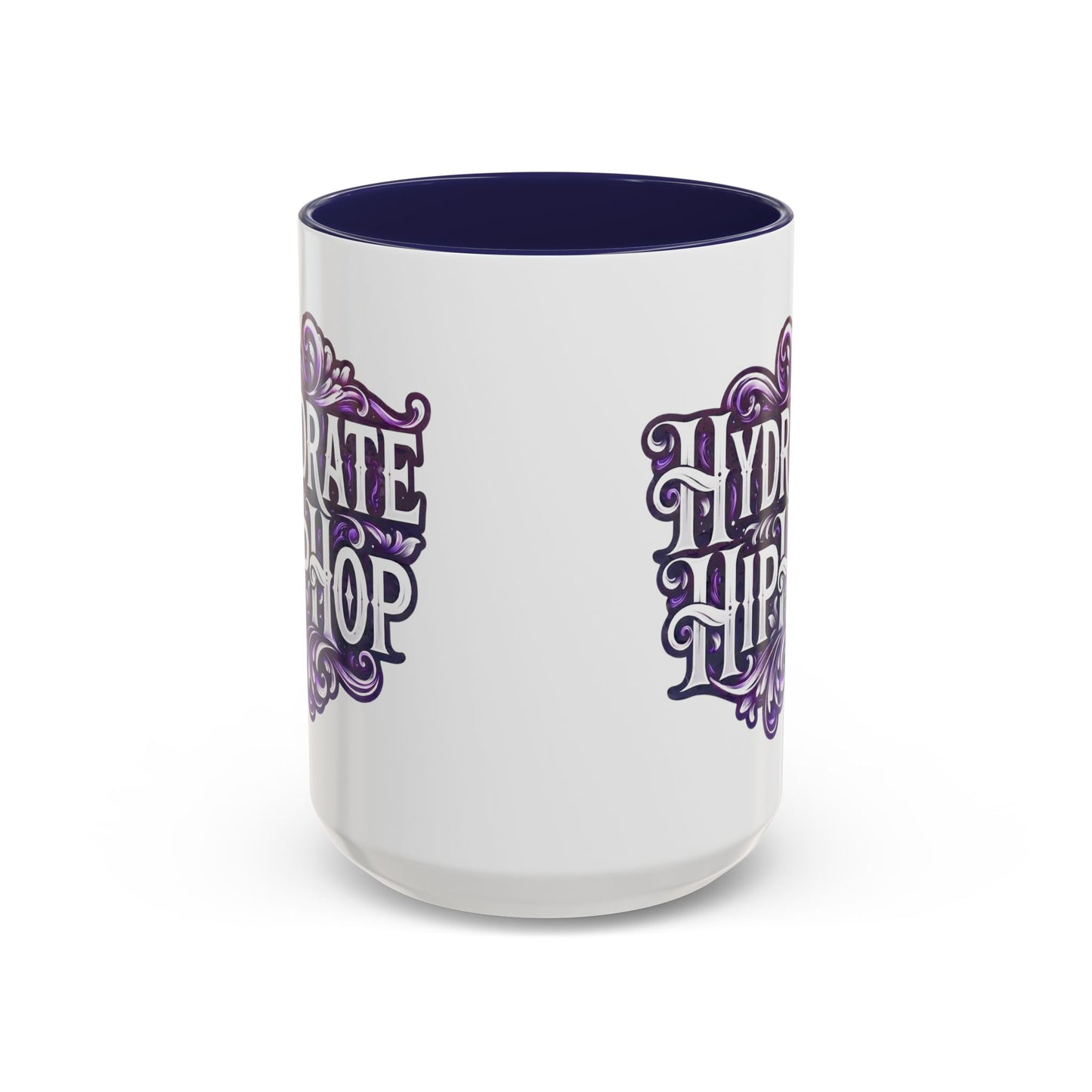 Hydrate Hip Hop Accent Coffee Mug — Purple Typography Tea & Coffee Cup (11/15oz)