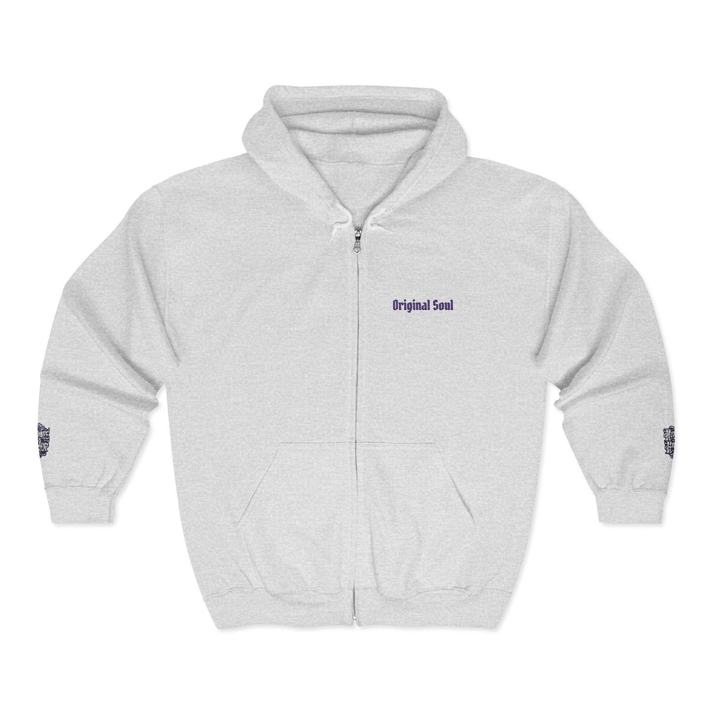 Original Soul Zip Hoodie — Minimal Embroidered Full-Zip Sweatshirt