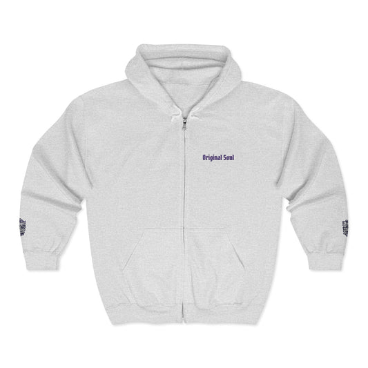 Original Soul Zip Hoodie — Minimal Embroidered Full-Zip Sweatshirt