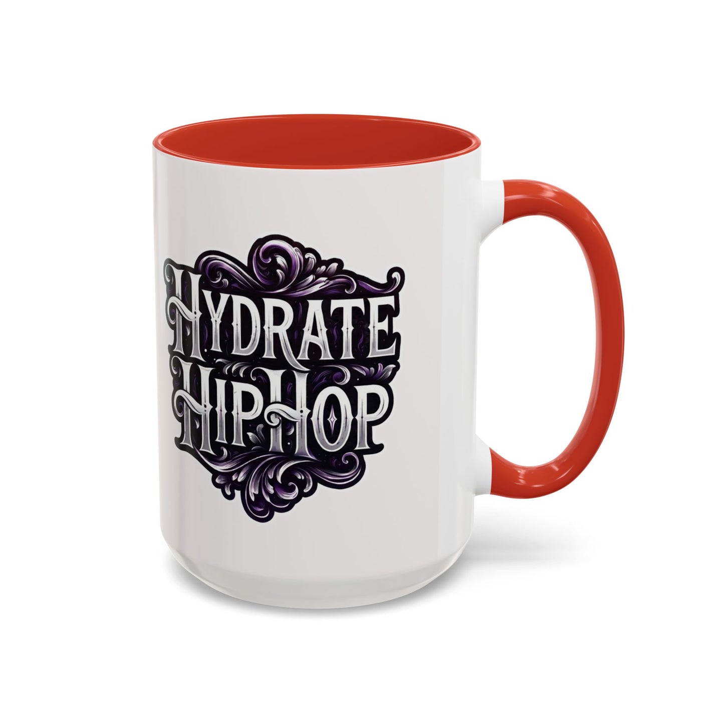 Hydrate Hip Hop Accent Coffee Mug – Retro Script Beverage Cup (11/15oz)