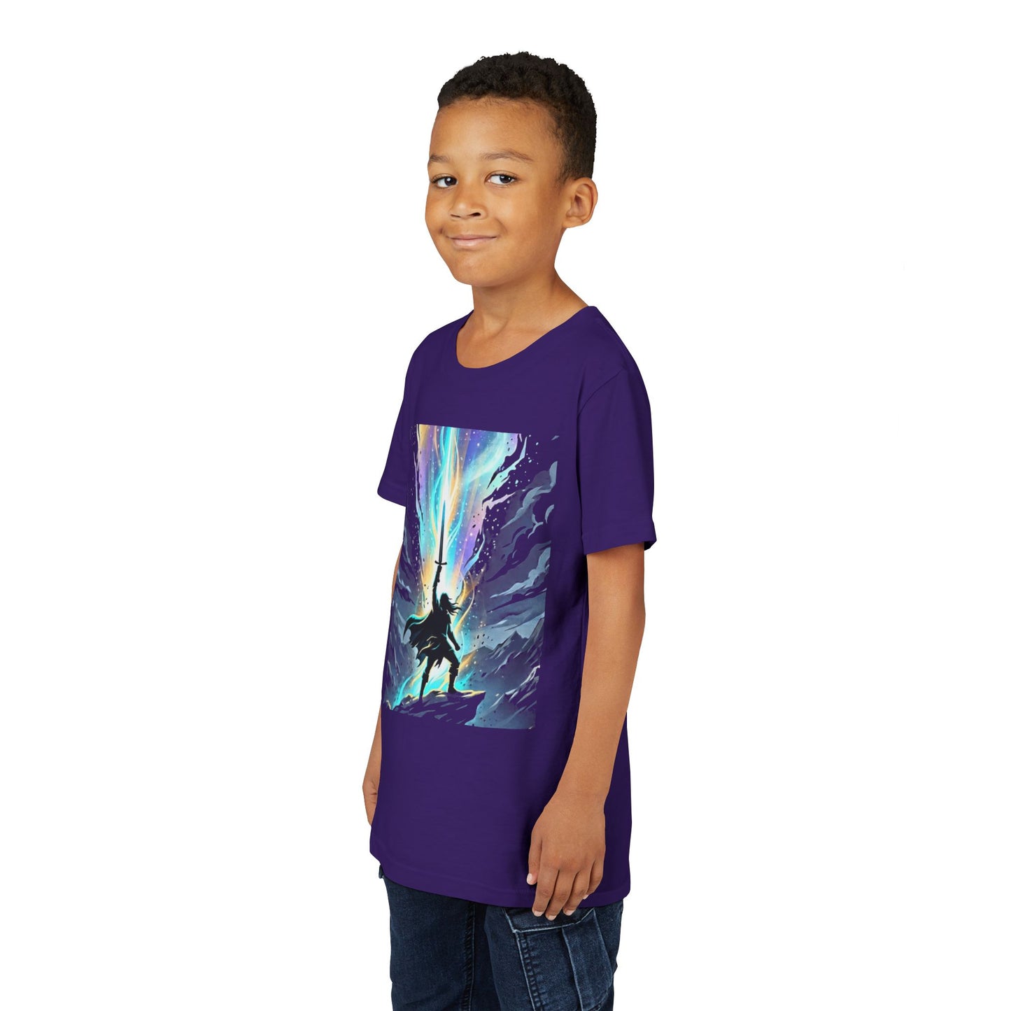 Youth Tee — Guardian of Light Fantasy Sword Graphic