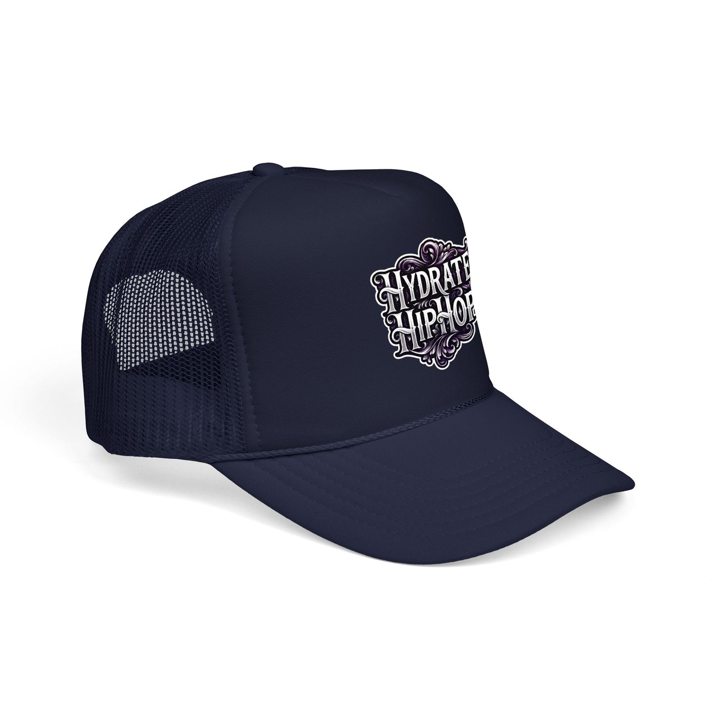 Hydrate Hip Hop Trucker Hat - Retro Script Foam Mesh Cap