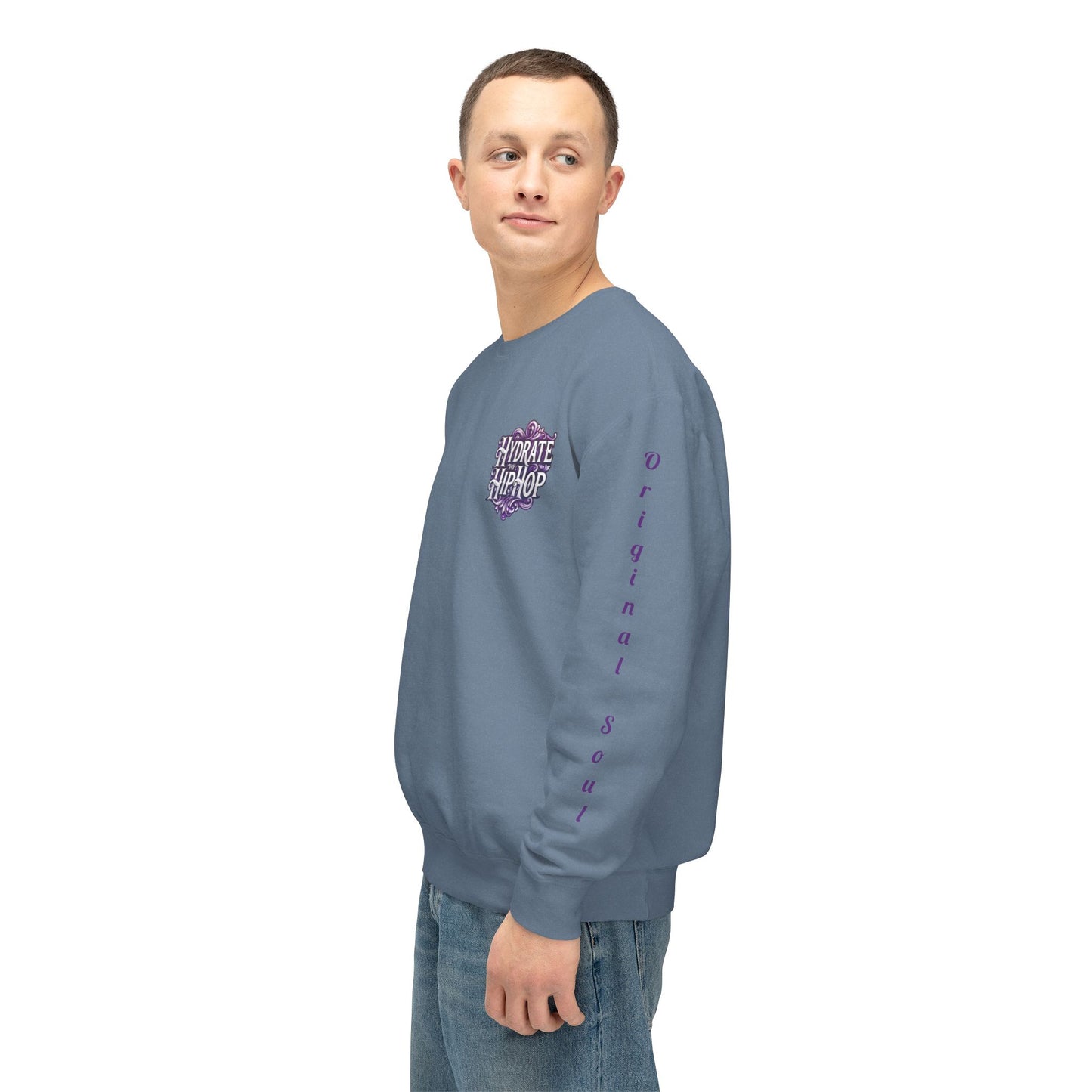 Hydrate Hip Hop Crewneck Sweatshirt — Retro Script Logo Pullover
